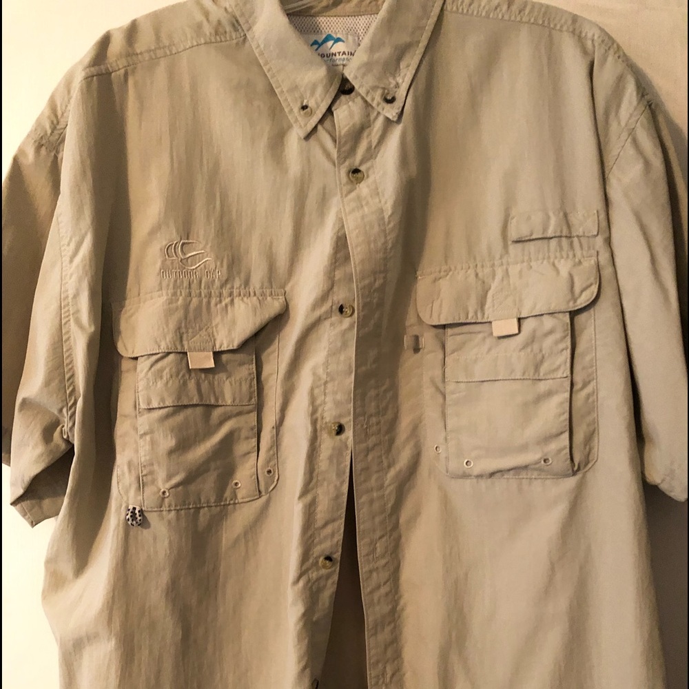 Tri-Mountain Preformance tan fishing shirt